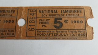 BOY SCOUTS NATIONAL JAMBOREE 1950 TRADING POST 5 CENT TICKETS VALLEY FORGE BSA 2