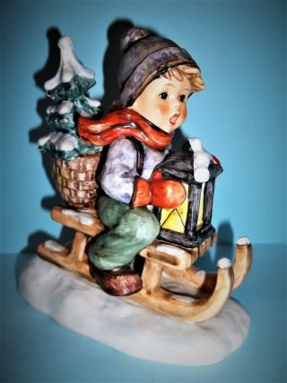 Hummel " Ride Into Christmas " Figurine 396 6 " Tall Tmk - 5 Boy On Sled