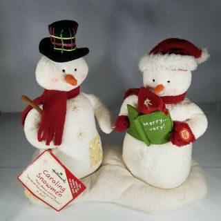 Hallmark Jingle Pals Caroling Snowmen Animated Musical Plush Christmas 2003 Tag