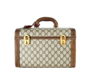 Gucci Vintage Train Case Cosmetic Bag Signature Luggage