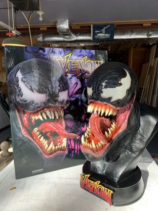 Venom Life Full Size Bust Head 1:1 Sideshow Spider - Man Marvel Alien Carnage