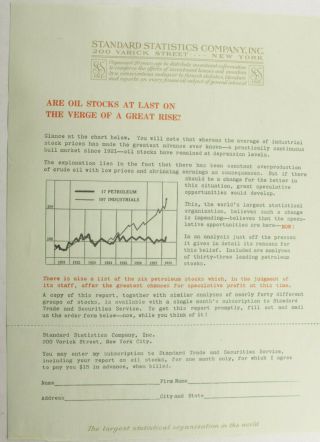 1928 Lamson Goodnow Standard Statistics Co Ny Investment Ephemera L960a