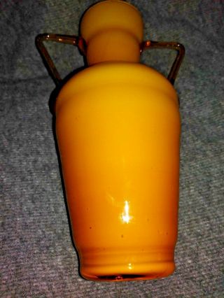 8 " Double Handled Butterscotch Colored Decorative Vase