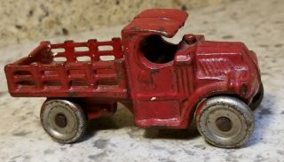 Antique Cast Iron A.  C.  Williams Kilgore Mack Bull Dog Red Truck