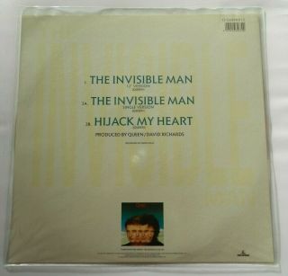 Queen,  The Invisible Man,  NEW/MINT UK Ltd edition CLEAR vinyl 12 inch single 2