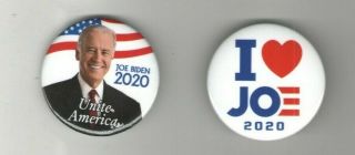 2020 Pin 2 Joe Biden Pinback Democratic President Primary Campaign Button