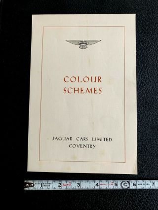 1953 Jaguar Colour Schemes Xk - 120 Dhc Ss Saloon Dealer Sales Brochure