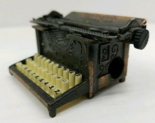 Vintage Pencil Sharpener Die Cast Metal Typewriter Renington Writers Gift
