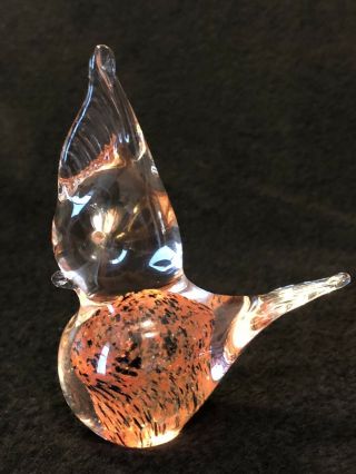 Vintage Art Glass Cardinal Sparrow Cockatiel Bird Paperweight Figurine
