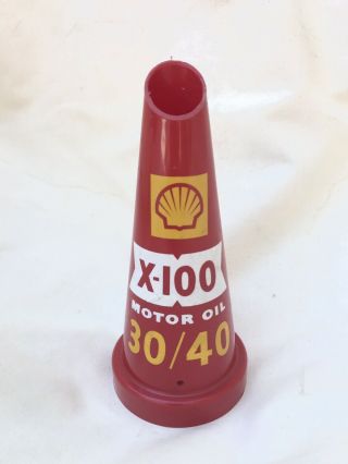 Vintage Shell Motor Oil X - 100 30/40 Oil Bottle Top - Red