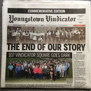 Youngstown Vindicator Vindy Final Edition Newspaper August 31 2019 Oh Ohio Paper