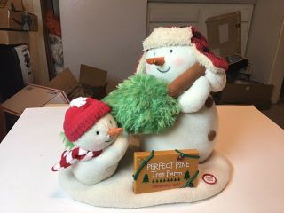 Hallmark 2014 Jingle Pals Christmas Snowman Perfect Pine Tree Farm Plush Music