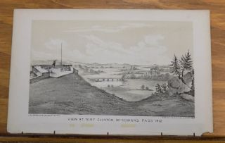 1856 Print/// /new York City,  View Of Fort Clinton At Mcgowan’s Pass In 1812