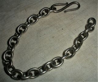 Vintage C.  1960s Navajo Sterling Silver Chain Link Bracelet Very Heavy Vafo