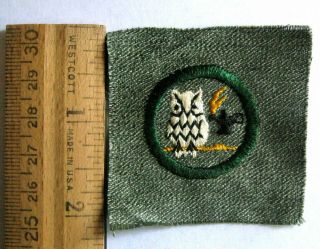 Rare 1928 Girl Scout Scholarship Badge Owl Lamp Knowledge Patch Book Finder