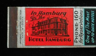 1930s Hotel Hamburg One Of The Most Up - To - Date Phone 160 Hamburg Ny Erie Co