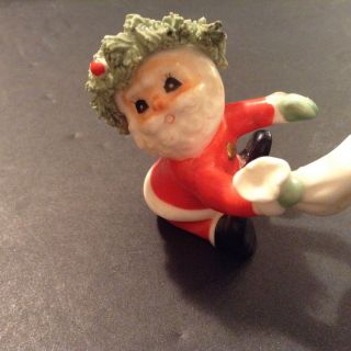 Vintage Santa With Toy Bag Christmas Figurine Miniature 2”