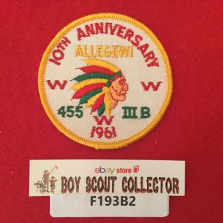 Boy Scout Oa Order Of The Arrow 1961 Area 3 - B Iiib Patch Allegewi Lodge 455 Pa