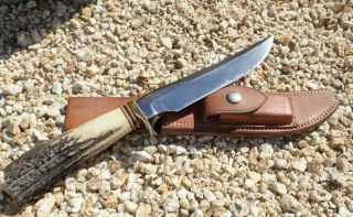 Randall Knife - Hunter Vintage - Randall Custom Stag Handle W/ Rough Back Sheath