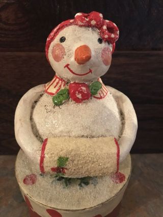 Penny Mcallister Midwest Cannon Falls Snow Woman Covered Box - Candy Container