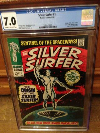 Silver Surfer 1 Cgc 7.  0 Marvel Comic Key Origin / Tales Of Watcher