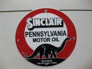 Sinclair Dino Gasoline Motor Oil Gas Service Station Garage Fuel Metal Sign 12 "