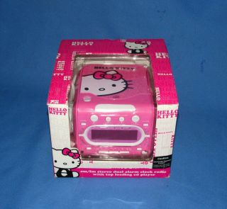 Hello Kitty Am/fm Stereo Dual Alarm Clock Radio Cd Player