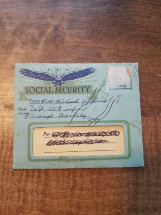 Vintage H.  Fishlove & Co Social Security Panties Card Camp Berkeley Tx Wwii