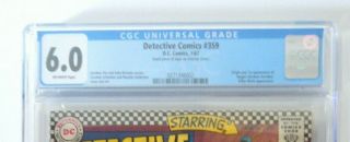 Detective Comics 359 CGC 6.  0 FN (DC,  1967) 1st app & origin Bat - Girl KEY 3