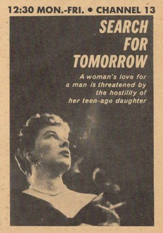 1961 Tv Ad Mary Stuart Soap Opera Actress Search For Tommorow