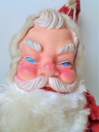 Vintage 1950s Stuffed Santa Claus Doll My Toy or Rushton Rubber Vinyl Face 2