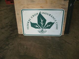 U.  S.  D.  A.  Federal Crop Insurance Corp.  Double Sided Agriculture Advertising Sign