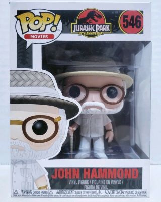 Funko Pop Movies Jurassic Park John Hammond W/ Pop Protector