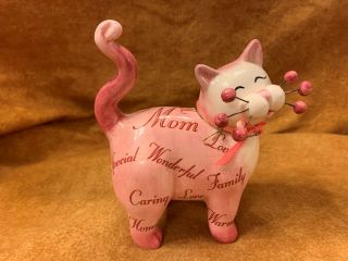 Amy Lacombe Annaco Creations Whimsiclay Ceramic Cat Figurine 2005 - Mom