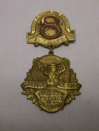 Mount Pleasant Fire Company 8 Member 1914 Firemans Convention Harrisburg Pa