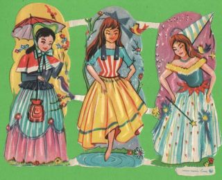 Vintage Die Cut Scraps Argentine Sheet Every 2 Of The 50/ 60 Typical Costumes
