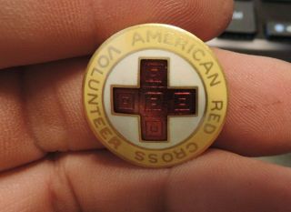 Vintage American Red Cross Volunteer Corps Pin From Vets Estate