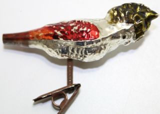 Antique Germany Hand Blown Glass Bird Cockatoo Parrot Christmas Ornament
