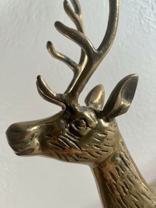 Vintage Solid Brass Reindeer - Pair - Mid Century Modern - Retro Christmas 3