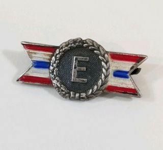 Vtg Wwii Army Navy Sterling Silver E Excellence In Production Award Pin