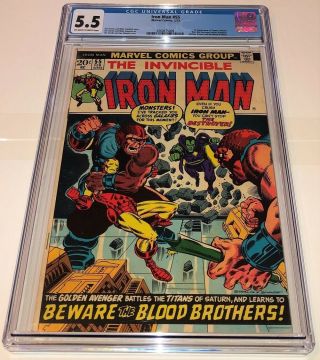 Iron Man 55 1st App Thanos By Jim Starlin 1973 Marvel Comics Cgc 5.  5
