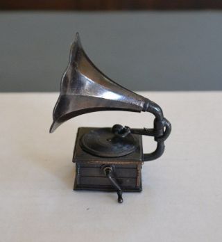 Victrola Phonograph Die Cast Metal Novelty Miniature Pencil Sharpener