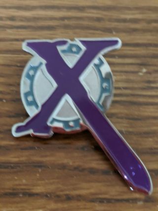 Xena Purple " X " With Chakram Pin/button - - Look