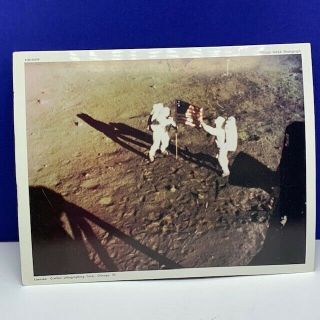 Official Nasa Photograph Apollo 11 Crofton Space American Flag Deployment Moon