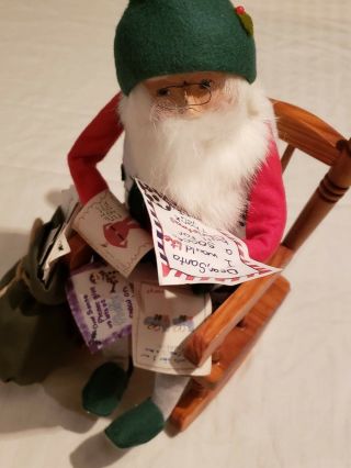 Byers Choice Santa Checking His List In A Rocking Chair