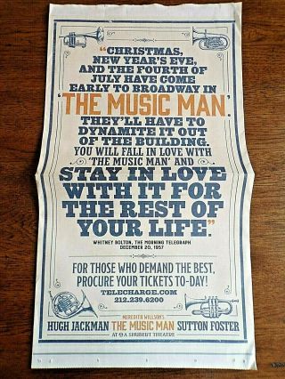 The York Times Full Color The Music Man Special Advertising Section Poster