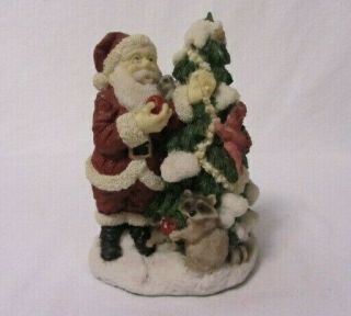 The Legend Of Santa Claus With Christmas Tree& Animals 6 " High Figurine