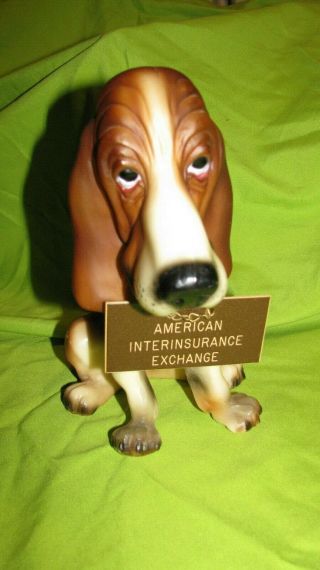 Vintage Old American Inter - Insurance Exchange Breyer Bassett Hound Dog Figurine
