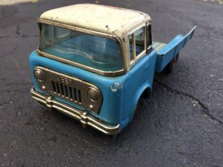 1950s Bandai Japan Tin Litho Friction Jeep Toy Truck Transporter
