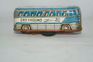 Wind Up 3 " Greyhound Bus Tin Litho Toy Made In Japan